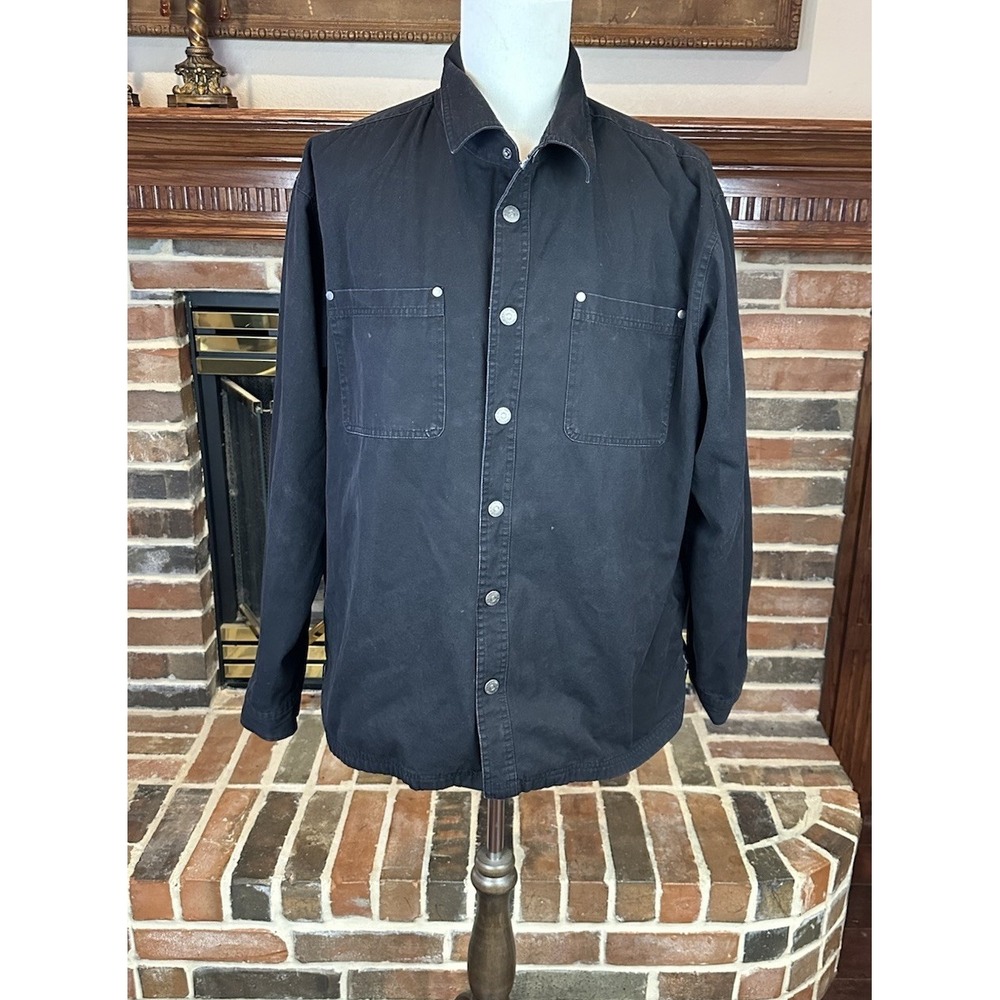 NRA‎ National Rifle Association Full Zip Work Jacket Men Sz 2XL Black Snap Denim